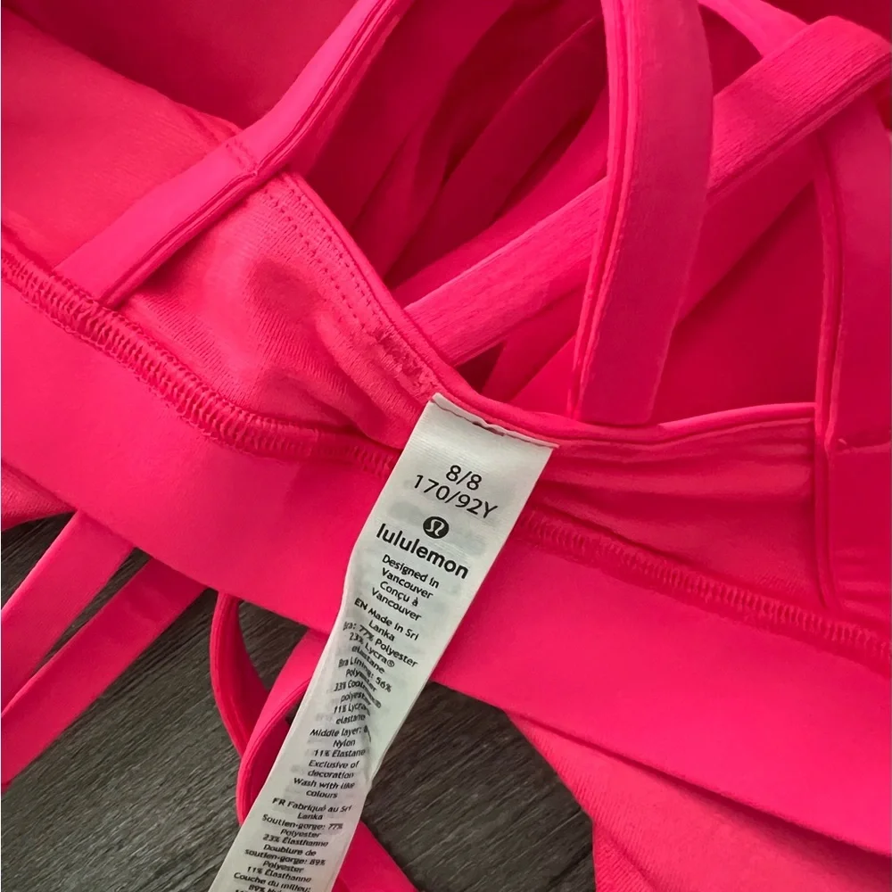 Lululemon Pink Energy Bra - Picture 3 of 3